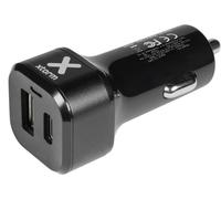 AU203 - Adaptateur d'alimentation pour voiture - 48 Watt - PD, QC 3.0 - 2 connecteurs de sortie (USB, 24 pin USB-C) - noir