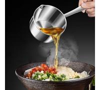 Petit pot à sauce en acier inoxydable résistant à la chaleur et à la rouille, pas facile à déformer, facile à nettoyer, poignée ergonomique confortable (160 ml)