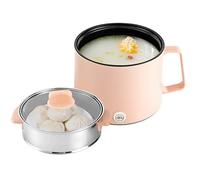Petit Pot Électrique Multifonction 1,7L Multicuiseur Électrique Avec Double Réglage Puissance, Faitout Électrique Voyage Avec Vapeur Verre Trempé 2 Niveaux Marmite Électrique Antiadhésif 220V Rose