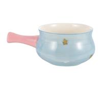 Petit Pot Rond en Céramique à Poignée Unique, Chauffe-lait