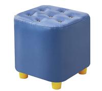 Petit pouf ottoman avec siège rembourré, repose-pieds en bois, repose-pieds polyvalent pour canapé, chambre à coucher, salon, 31 cm de hauteur, décoration d'intérieur élégante et fonctionnelle