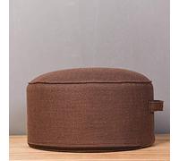 Petit pouf rond avec poignée facile à enlever, compact pour adultes et enfants, marron foncé, 40 x 20 cm