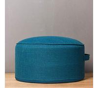 Petit pouf rond avec poignée facile à enlever, compact pour adultes et enfants, marron foncé, 40 x 20 cm