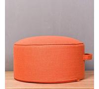 Petit pouf rond avec poignée facile à enlever, compact pour adultes et enfants, marron foncé, 40 x 20 cm