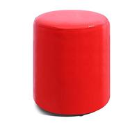 Petit pouf rond polyvalent en cuir rouge élégant pour salon, jardin, dressing et table basse. Grand tabouret compact pour décoration d'intérieur moderne