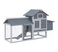 Pawhut - Petit poulailler cottage cage à poules sur pied dim. 151L x 54l x 87H cm multi-équipement bois massif de pin gris
