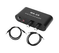 Petit Préamplificateur Audio Stéréo 3 Ports de Sortie Amplificateur de Casque ABS en Aluminium pour Haut-parleur Microphone Dynamique 6,5 Mm Interface à Condensateur 3,5 Mm