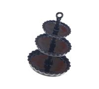 Petit présentoir à gâteaux pour maisons de poupées, simulation à 3 niveaux, design en métal, stable, jeu de rôle essentiel en alliage, meubles de décoration de gâteaux