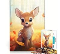 Petit Puzzle Bambi de 1000 pièces pour Adolescents, Jeu de réflexion et de complicité, pièce de Collection découpée avec précision 50x75cm