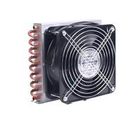 Petit Radiateur À Condensateur À Coque, Réfrigérateur, Congélateur, Échangeur De Chaleur À Ailettes En Aluminium Et Tubes En Cuivre Refroidi Par Eau Avec Ventilateur(2x9x193(E)+180(I) fan)
