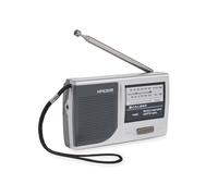 Petit Radio d’Urgence à Piles, Caliber HPG311R, AM/FM, Portable, Jusqu’à 72h d’autonomie, Fonctionne sur Secteur et Piles, Excellente Réception, avec Prise Casque, Argent