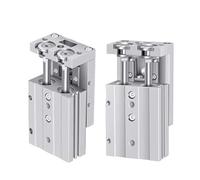 Petit Rail de guidage, Table coulissante de précision, cylindre pneumatique avec aimant HLS6/8/12/16/20/25-10/20/40/50/75/100/125/150S, 1 pièce(Stroke 50mm,HLS20)