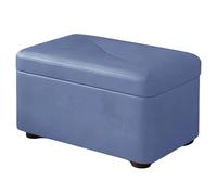 Petit rangement avec rembourrage en éponge épaisse, repose-pieds carré et bois, 25,4 x 40 x 22,9 cm, repose-pieds bleu polyvalent pour décoration de salon et de chambre à coucher