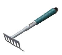 Petit râteau à 6 dents avec manche interchangeable, anthracite/vert (1 pièce)