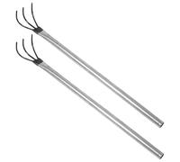Petit Râteau à Champignons en Acier Inoxydable, Lot de 2 | Manche Ergonomique, Structure Légère à Trois Dents, Rangement Facile, pour Feuilles Mortes et Sorties en Forêt
