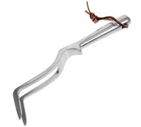 Petit Râteau à Main de Jardin, Alliage Magnésium Aluminium, Argenté | Outil Portable à Deux Dents, pour Creuser, Ameublir la Terre, Usage en Potager et Massif