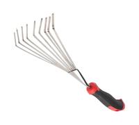 Petit râteau à main - Râteau de jardin en acier inoxydable | Spatule de terre courte en métal désherbage manuel Outil de jardin pour l'aménagement de parterres et l'entretien de la pelouse
