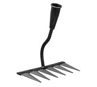 Petit Râteau de Désherbage Multifonction pour Jardinage, Acier au Carbone | Nivellement du Sol, Nettoyage de Terre, Trou de 35mm, Noir, pour Légumes et Fleurs
