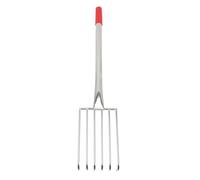 Petit Râteau de Jardin en Acier Inoxydable 12,6 Pouces | Manche en Caoutchouc, Prise Confortable Ergonomique, pour Terre Sable et Usage Plage, Couleur Argenté