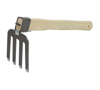 Petit Râteau de Jardinage en Acier et Bois, Outil Manuel Khaki | Potager, Usage Agricole, 1 Pièce, Forme Créative, pour Désherbage et Transplantation