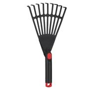 Petit Râteau de Jardinage en Plastique Noir pour Feuilles, Robuste | Poignée Courte, Surface Lisse et Sûre, Usage Jardinage, Retrait des Feuilles, Format Portable