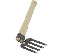 Petit Râteau Portatif en Acier et Bois, Khaki, pour Ameublir