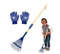 Petit râteau pour - Petit râteau de jardin pour | Râteau à feuilles de jardin avec manche en bois, lot de 2 pièces, kit de râteau à feuilles de jardin pour avec manche