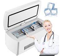 Petit réfrigérateur portable pour insuline, idéal pour les voyages, les médicaments, les vaccins, les gouttes ophtalmiques et les collyres, avec 2 batteries.