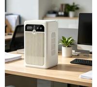 Petit Refroidisseur à Brume de Glace Compact 2 Réglages Vent et Brume, Réservoir Transparent 500ml Minuterie, Ventilateur de Table USB Silencieux pour Dortoir Voyage Camping et Automobile