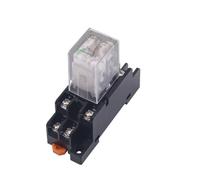Petit relais électromagnétique DC série JQX13F-L intermédiaire AC 12V 36V110V 220V AC/DC, deux ouverts et fermés(24VDC with base)