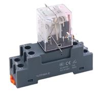 Petit relais électromagnétique intermédiaire YJ2N-LY avec lumières 2 ouvert 2 fermé LY2NJ grand 8 pieds 12v24v220v(220VAC AC relay+base)