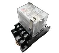 Petit relais intermédiaire haute puissance, bobine AC 220V 12V 24V 10A, 4 groupes de 14 broches avec lumières(Relay with Socket,DC220V)