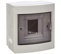 Petit répartiteur/boîte à fusibles/boîte de distribution en saillie IP40 2, 4, 6, 8, 12, 16, 24, 36 modules, 1,2, 3 rangées avec rail DIN + bornes PE/N (04 modules)