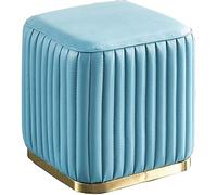 Petit Repose-Pieds carré, Tabouret de canapé, Table d'appoint, Repose-Pieds, Tabouret Bas rembourré et imperméable avec Base en Acier Inoxydable doré, Chaise de décoration intérieu