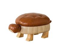 Petit repose-pieds ottoman, repose-pieds en cuir synthétique, ottoman en bois pour salon, chambre, porche