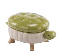 Petit repose-pieds ottoman, repose-pieds en cuir synthétique, ottoman en bois pour salon, chambre, porche