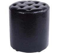 Petit repose-pieds rembourré, pouf en cuir synthétique, tabouret bas rond pour salon, bureau, chambre à coucher, décoration d'intérieur polyvalente, option assise confortable