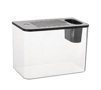 Petit Réservoir D'aquarium - Conteneur Compact Transparent Pour Poissons Betta, Réservoir De Tortue Avec Écran De Bureau | Kit De Démarrage D'aquarium Pour Débutant, Design Moderne Créatif, Décoration
