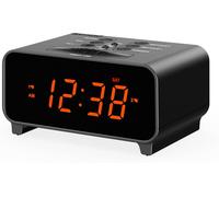 Petit Réveil, Double Réveil Avec 4 Modes D'Alarme Hebdomadaires, Snooze,Gradateurs Automatiques Et Manuels, 12/24 Heures, Veilleuse Et Horloge À Affichage Led Orange Pour Chambre 2[REV690822]
