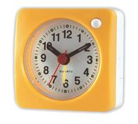 Petit réveil portable avec bouton snooze et 4 tonalités de réglage du volume pour une synchronisation fiable pendant le voyage (jaune)