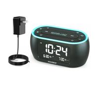 Petit réveil Radio lumineux pour chambres à coucher avec veilleuse 7 couleurs, double alarme, variateur, chargeur USB, batterie de secours, Radio FM-American