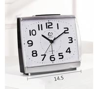 Petit réveil silencieux à piles avec mouvement à quartz, sans tic-tac, affichage lumineux et chiffres faciles à lire pour le réveil (blanc)