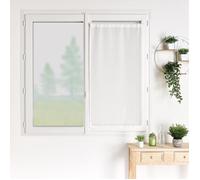 Petit rideau de fenêtre fines rayures blanches Blanc 90x210 cm