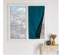 Petit rideau occultant 100% doublé polaire Bleu Paon 90x210 cm