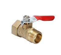 Petit robinet à tournant sphérique en laiton 1/8 "1/4" 3/8 "1/2" filetage femelle/mâle connecteur de vanne en laiton Joint raccord de tuyau en cuivre adaptateur coupleur(3/8")