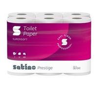 SATINO 061044 - Papier Toilette Prestige Supersoft - Écologique Ecolabel - Maxi Lot de 96 (8 x 12 x 200 feuilles)