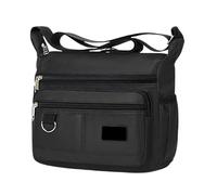 Petit sac à bandoulière | 24 cm | Petit sac à bandoulière étanche | Design compact et tendance pour homme - Peut contenir un parapluie, un voyage quotidien, une utilisation urbaine en extérieur, Noir