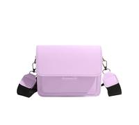 Petit sac à bandoulière à la mode avec large sangle en cuir PU sacs à bandoulière cartable femmes à la recherche de styles et de praticité sac étudiant, violet, One Size