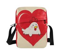Petit sac à bandoulière amusant en forme de cœur avec sangle réglable pour l'école, les sports de plein air