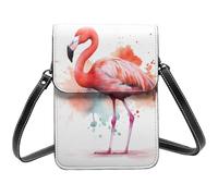 Petit sac à bandoulière aquarelle flamant rose pour femmes sac à main pour téléphone portable sac portefeuille en cuir PU avec bandoulière